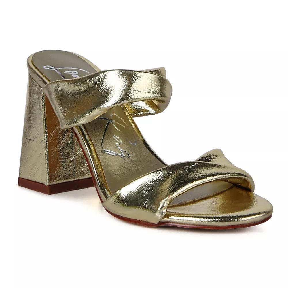 London Rag Hot Mess Women's Block Heel Sandals, Size: 9, Black Product Image