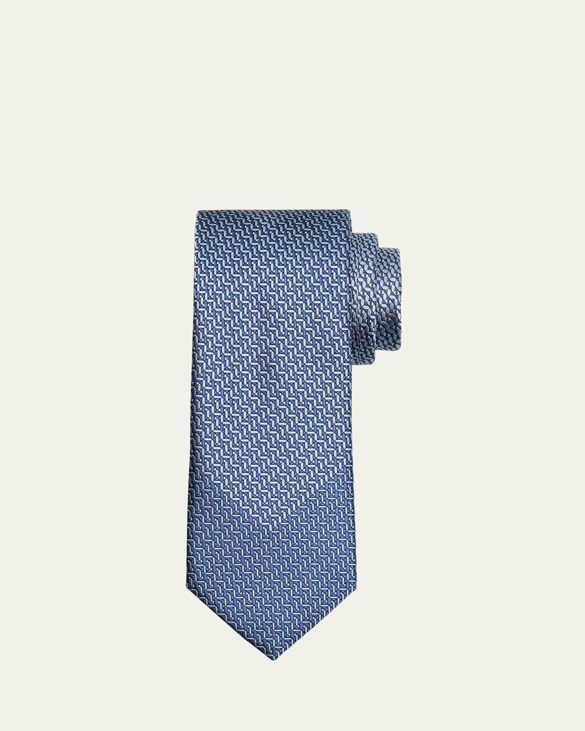 Mens Broken Chevron Silk Tie Product Image