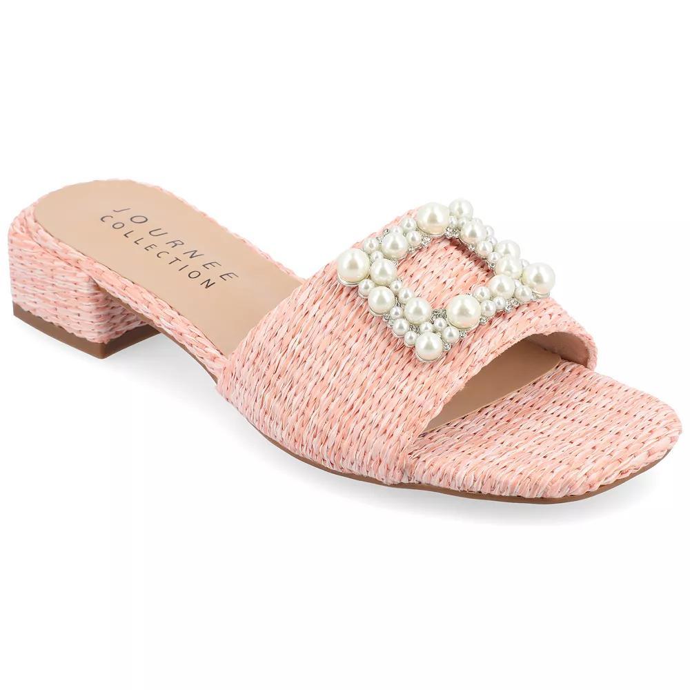 Journee Justina Women's Tru Comfort Foam™ Buckle Sandals, Size: 9.5, Pink Product Image