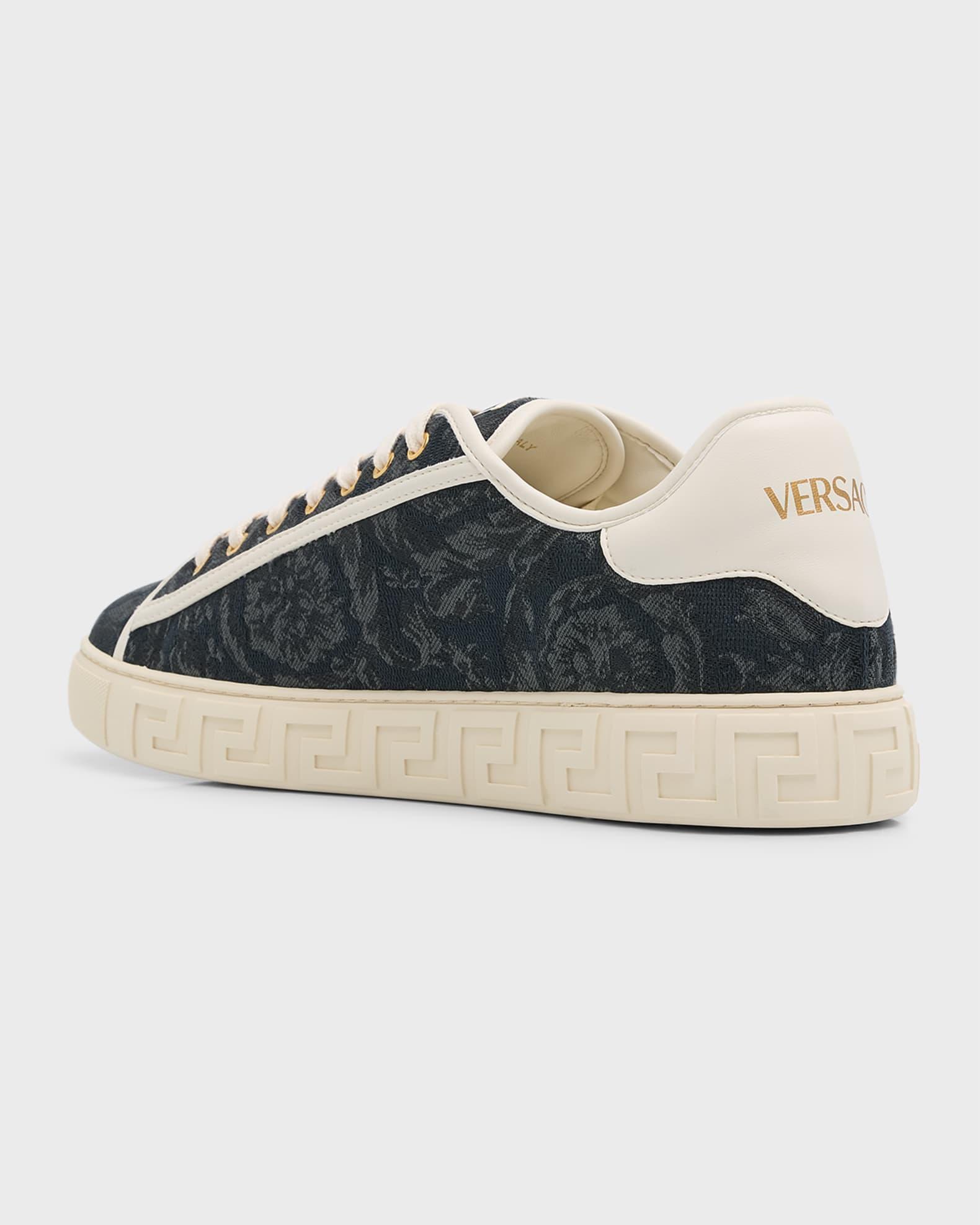 Men's La Greca Baroque Canvas Low-Top Sneakers Product Image