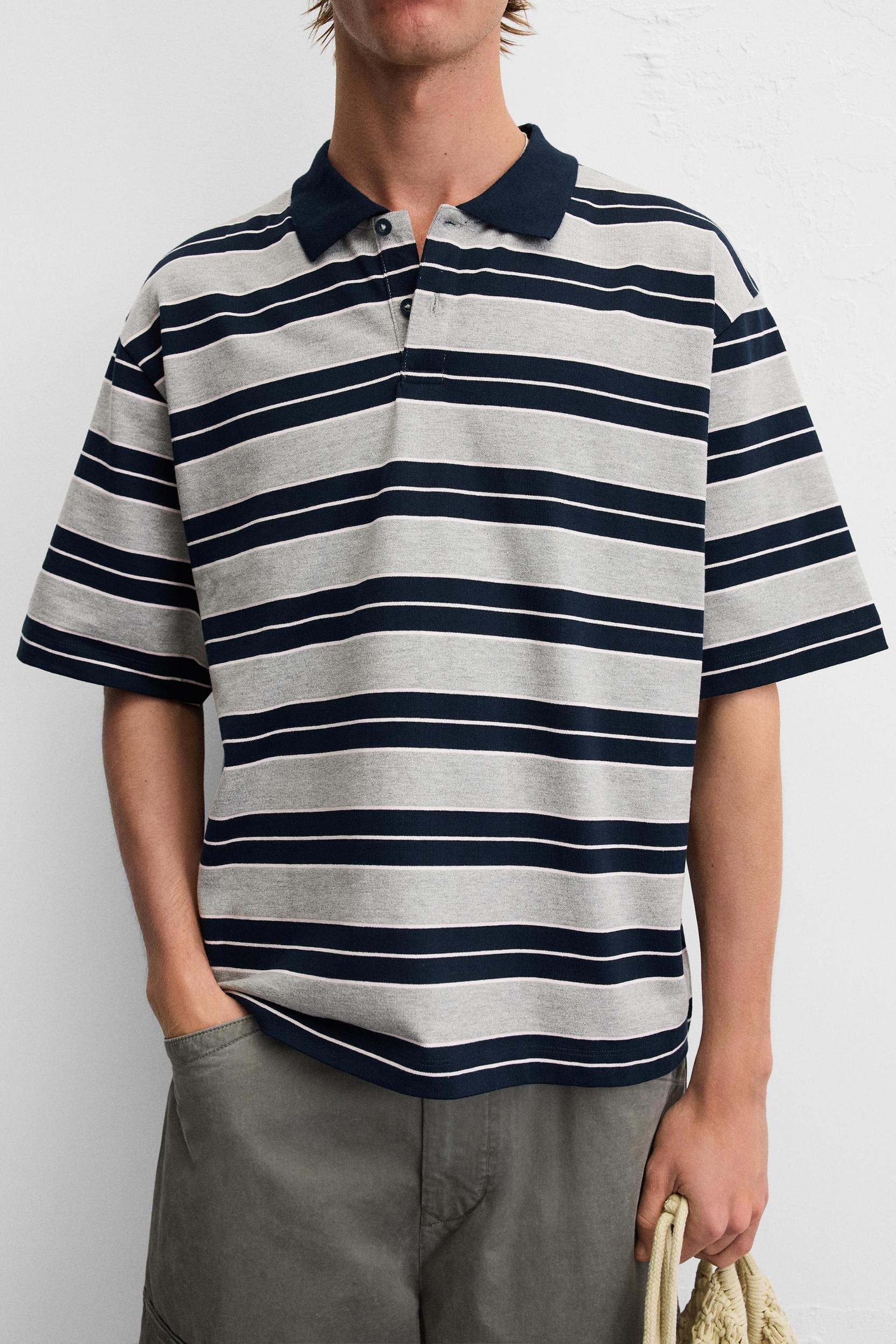 STRIPED RELAXED FIT POLO SHIRT Product Image