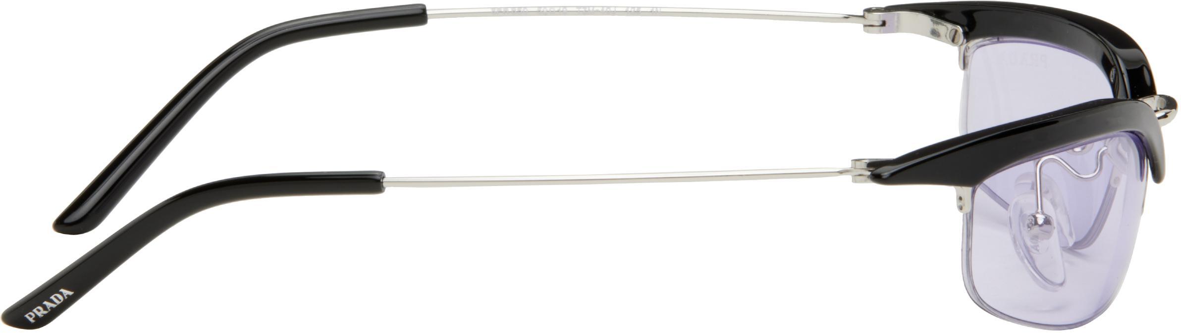PRADA Silver ' Runway' Sunglasses In Black Product Image
