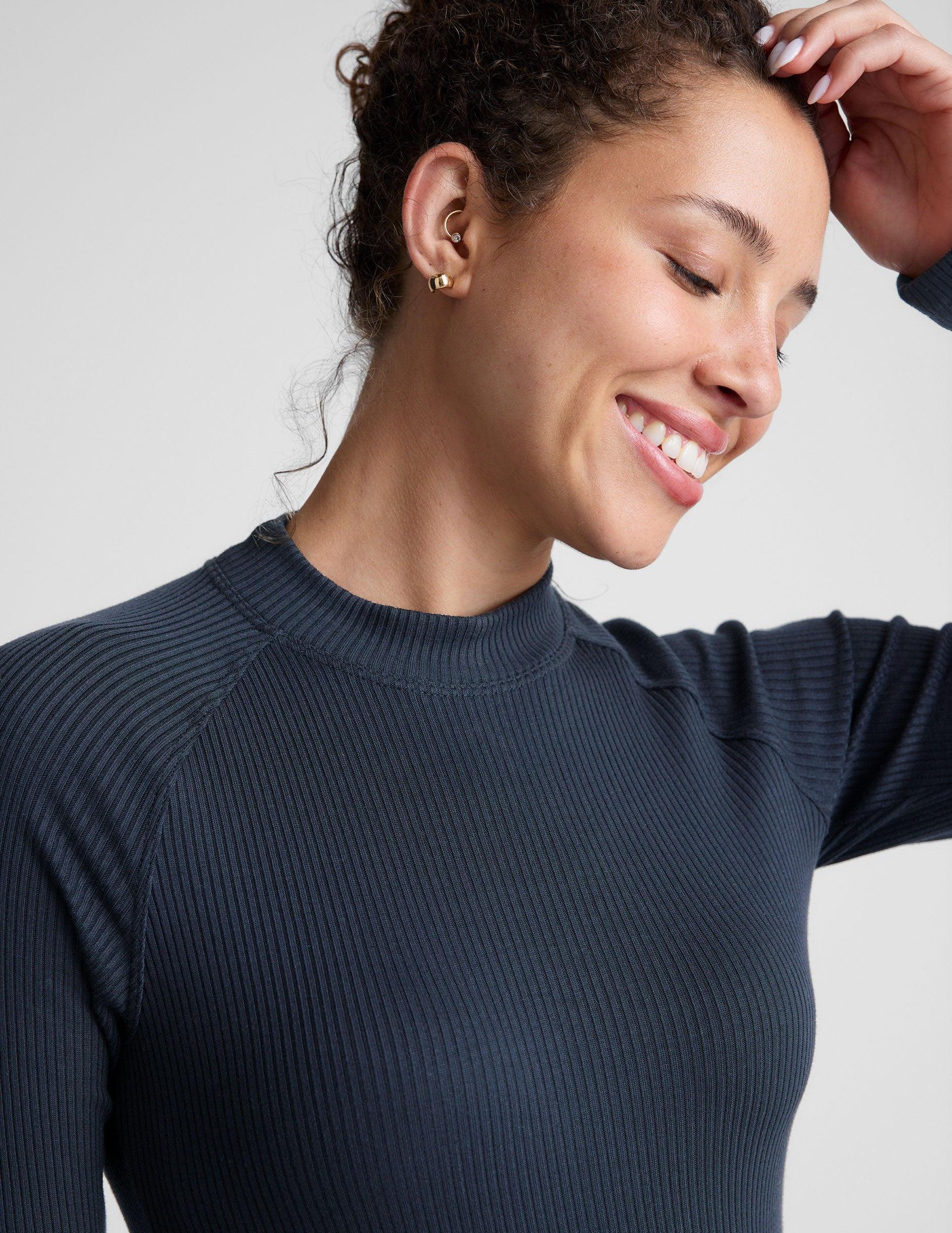 Contours Mock Neck Long Length Top Product Image