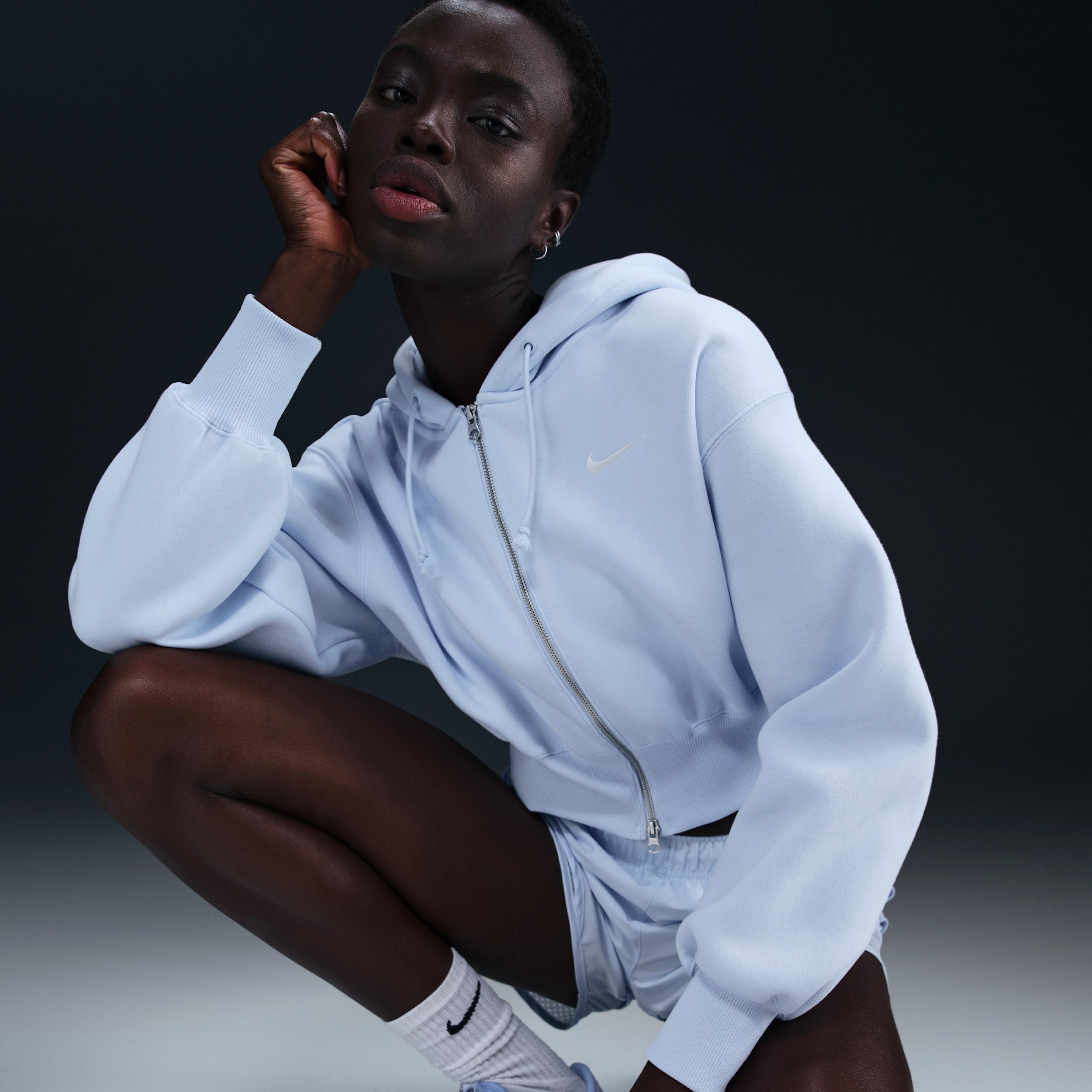 Women's Nike Sportswear Phoenix Fleece Loose Cropped Full-Zip Hoodie Product Image
