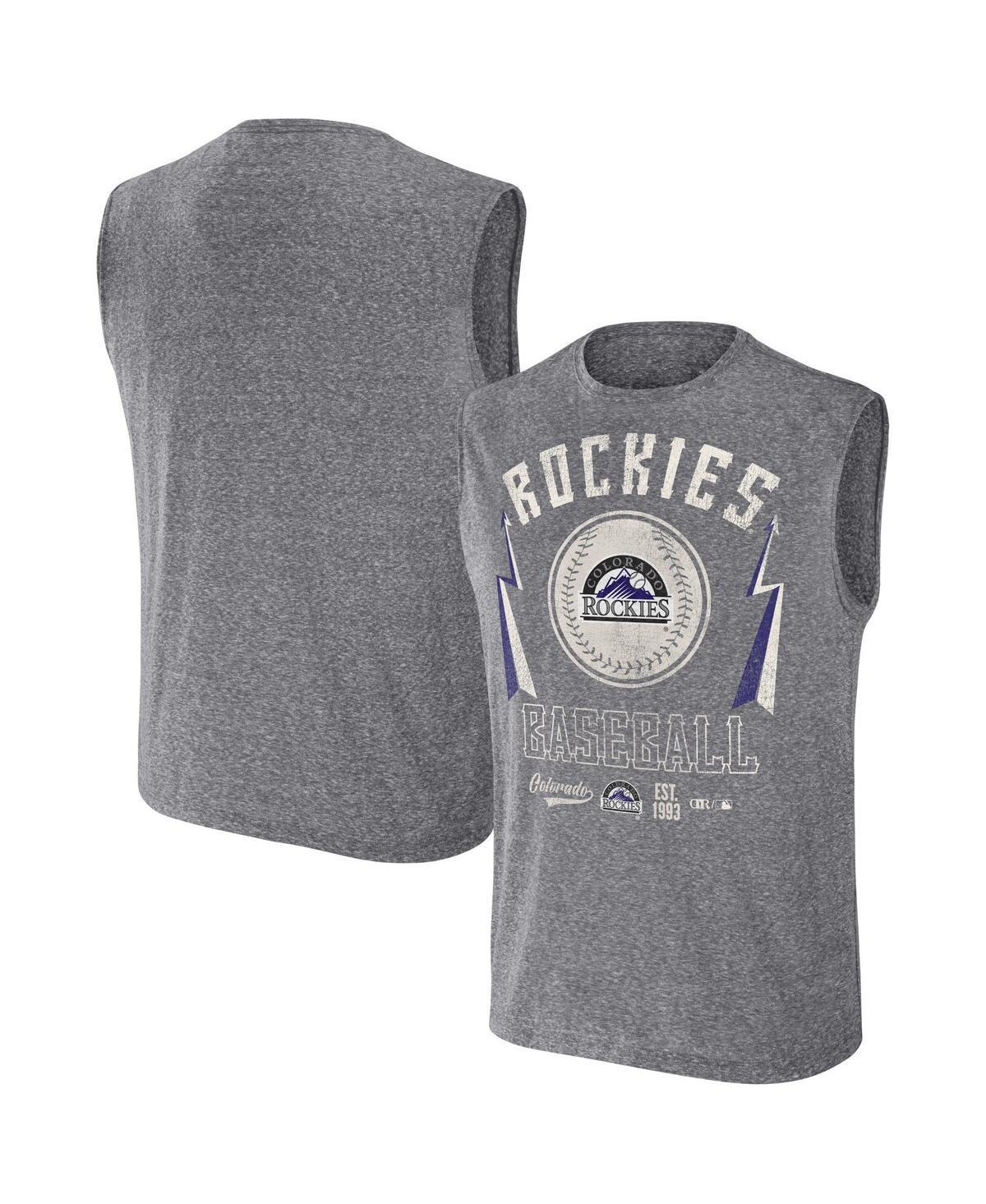 Men's Darius Rucker Collection by Fanatics Charcoal Colorado Rockies Muscle Tank Top, Size: Small Product Image