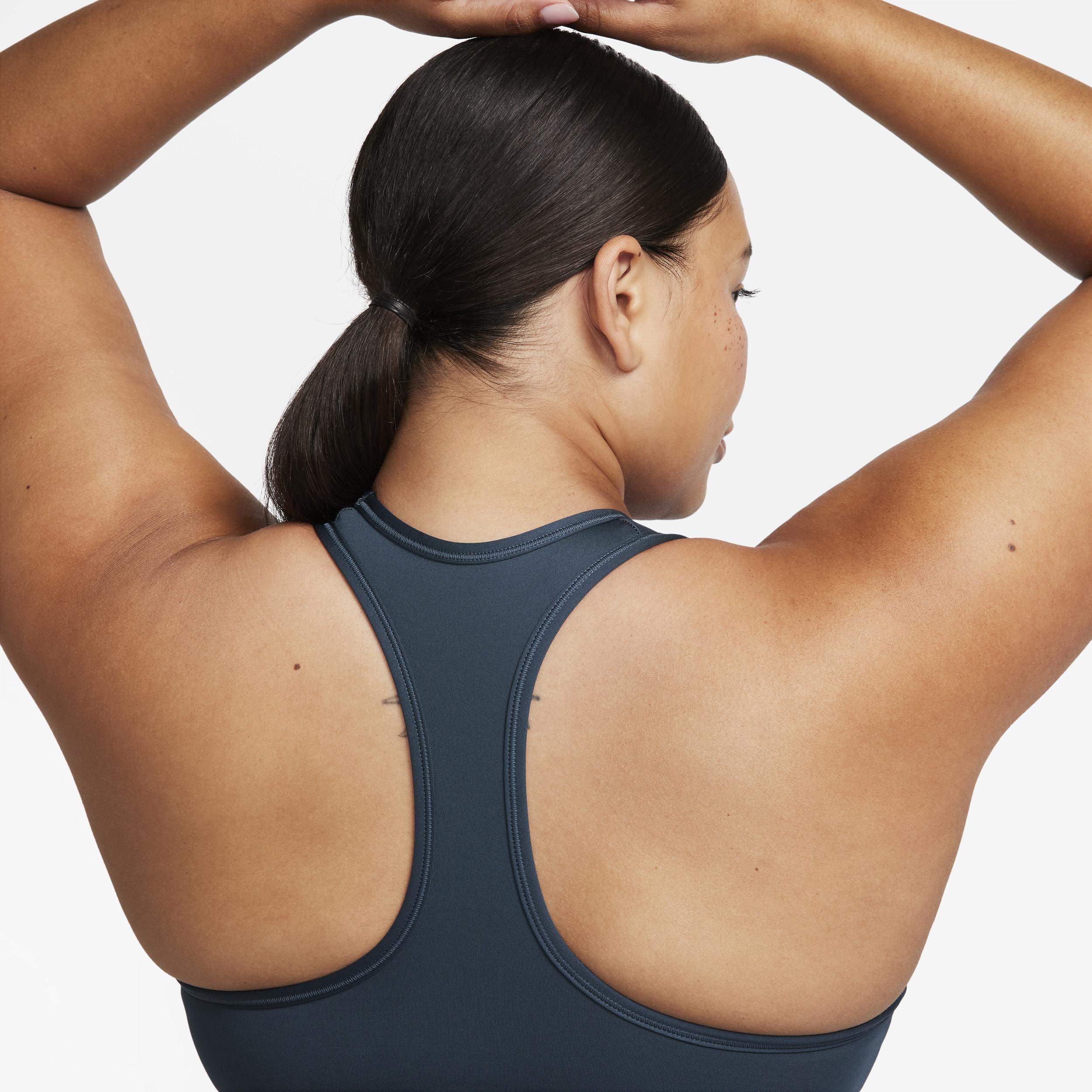 Nike Women's Swoosh Medium Support Sports Bra in White/White Size 2XL 100% Polyester/Spandex Product Image