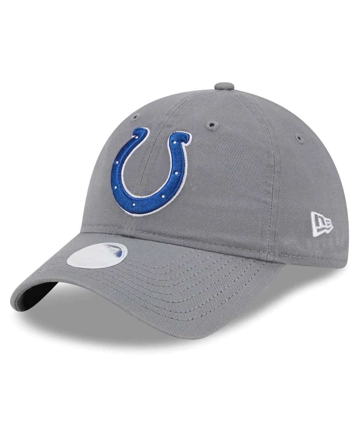 Women's New Era  Gray Indianapolis Colts  Main Core Classic 2.0 9TWENTY Adjustable Hat, Grey Product Image