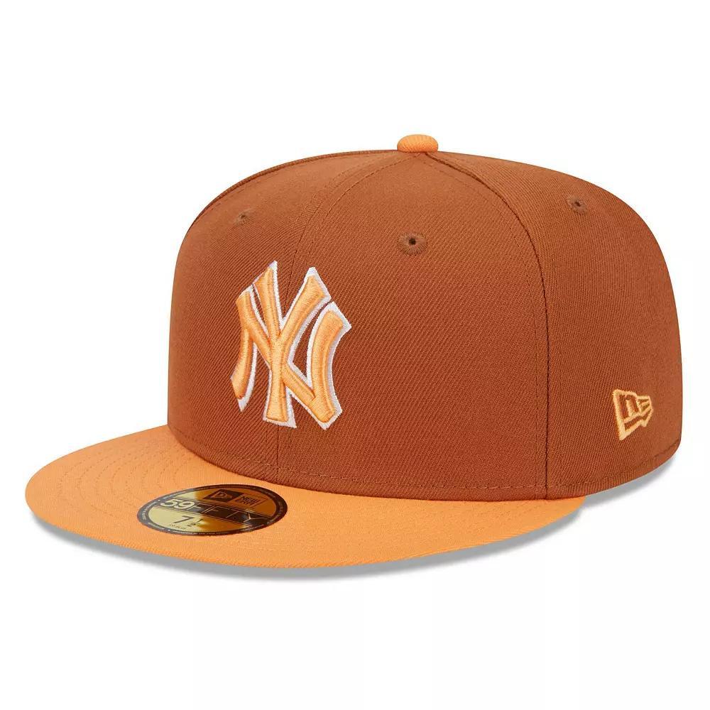 Men's New Era Brown/Orange New York Yankees Spring Color Basic Two-Tone 59FIFTY Fitted Hat, Size: 7 1/4 Product Image