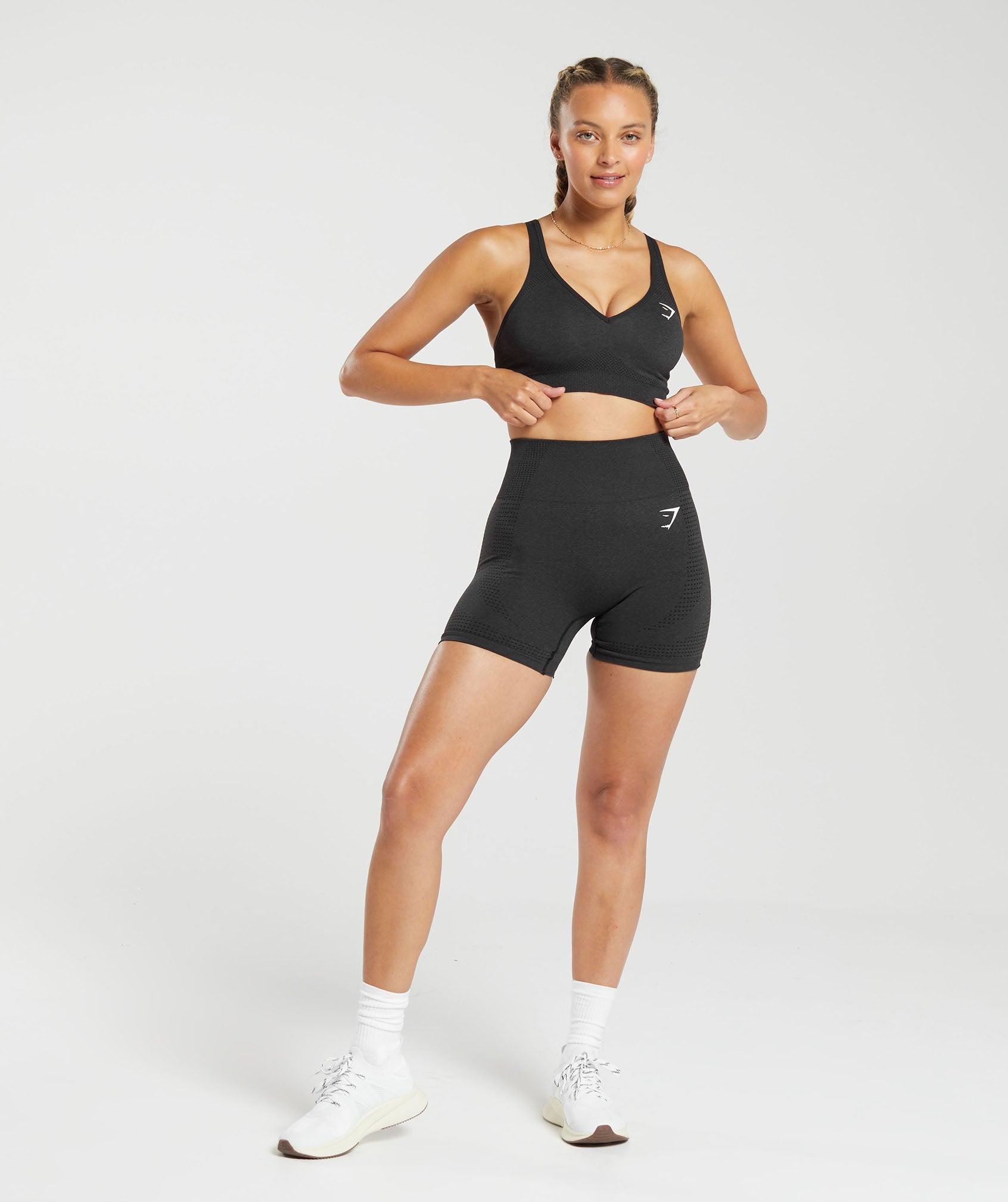 Gymshark Vital V Neck Sports Bra - Black Marl Female Product Image