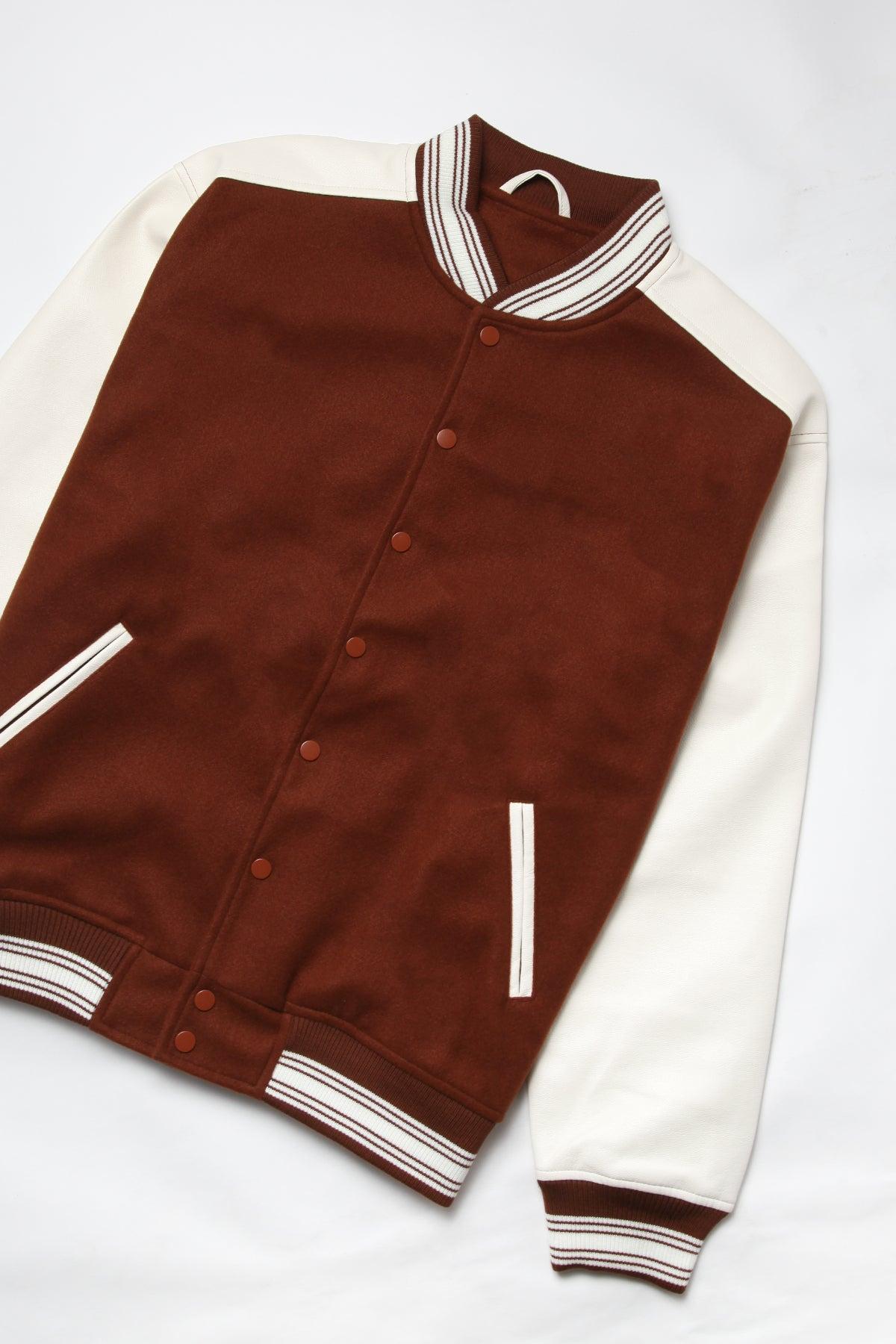 TRS - Vegan Varsity Jacket - Brown Product Image