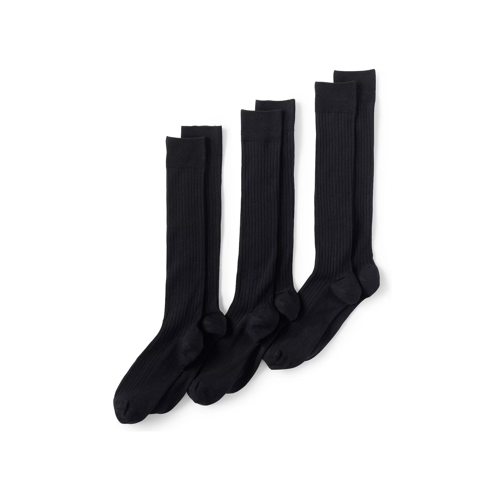 Men's Lands' End Seamless Toe 3-Pack Dress Socks, Size: Medium, Radiant Blue Product Image