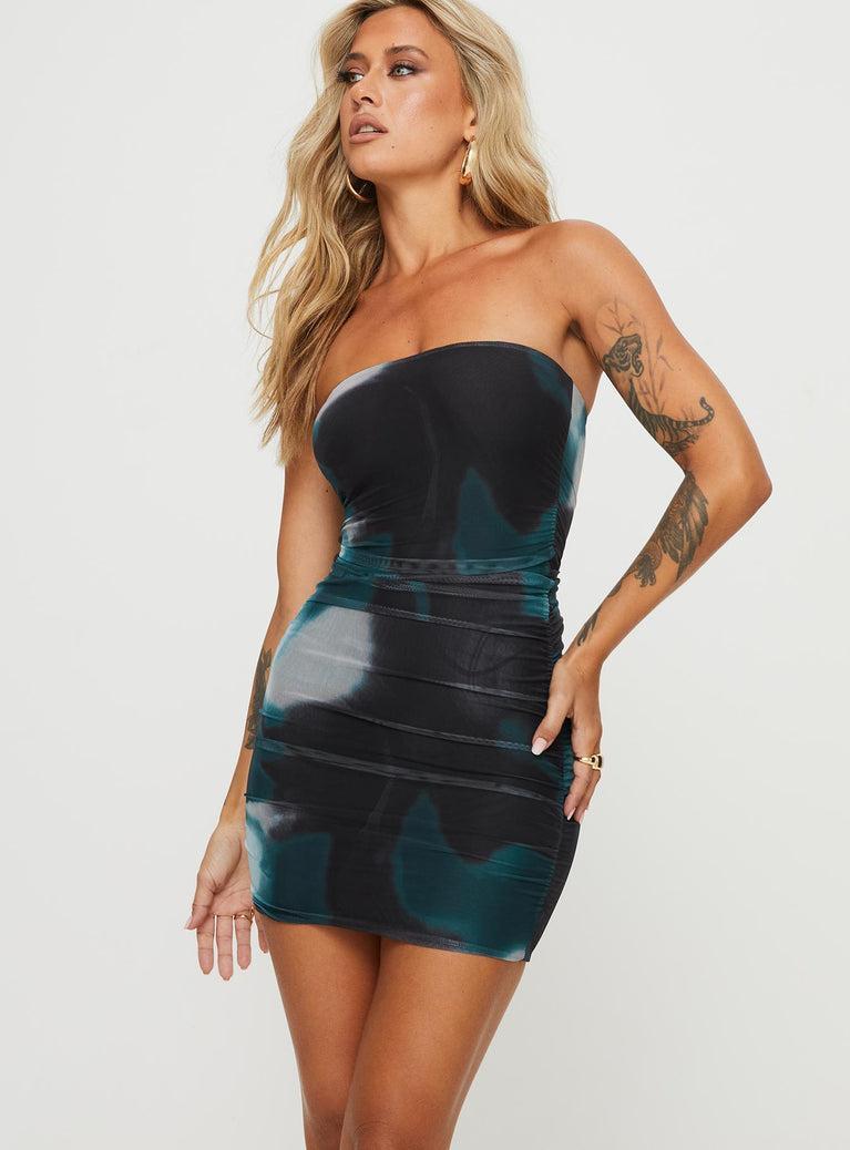 Micah Mini Dress Navy Multi Petite Product Image