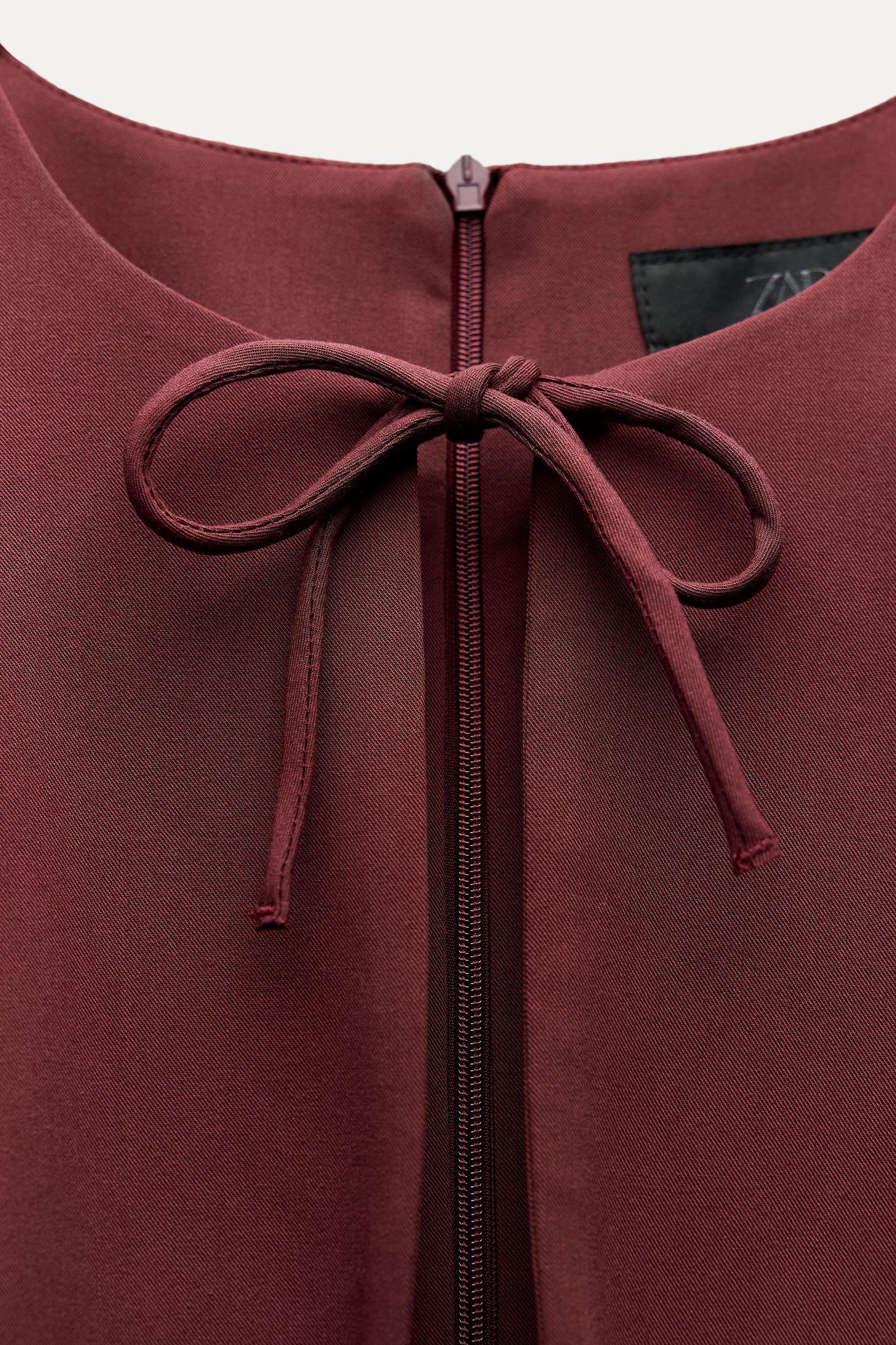 GODET BOW SHORT DRESS Product Image