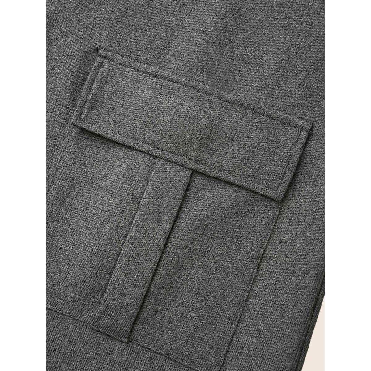 Plus Size Striped Patchwork Ribbon Tied Collar Dress DimGray Women At the Office Tie knot Ribbon-tied collar Long Sleeve Curvy BloomChic 14-16/1X Product Image