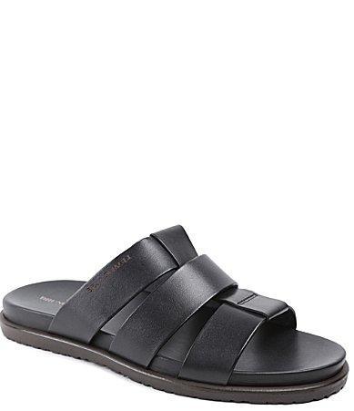 Mens Empoli Three-Strap Leather Slide Sandals Product Image