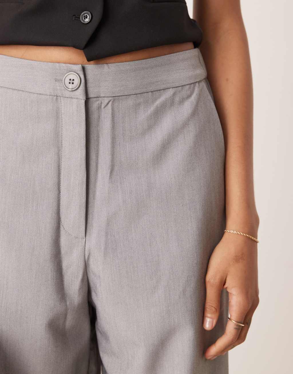 ASOS DESIGN Tall tailored wide leg dad pants in gray Product Image