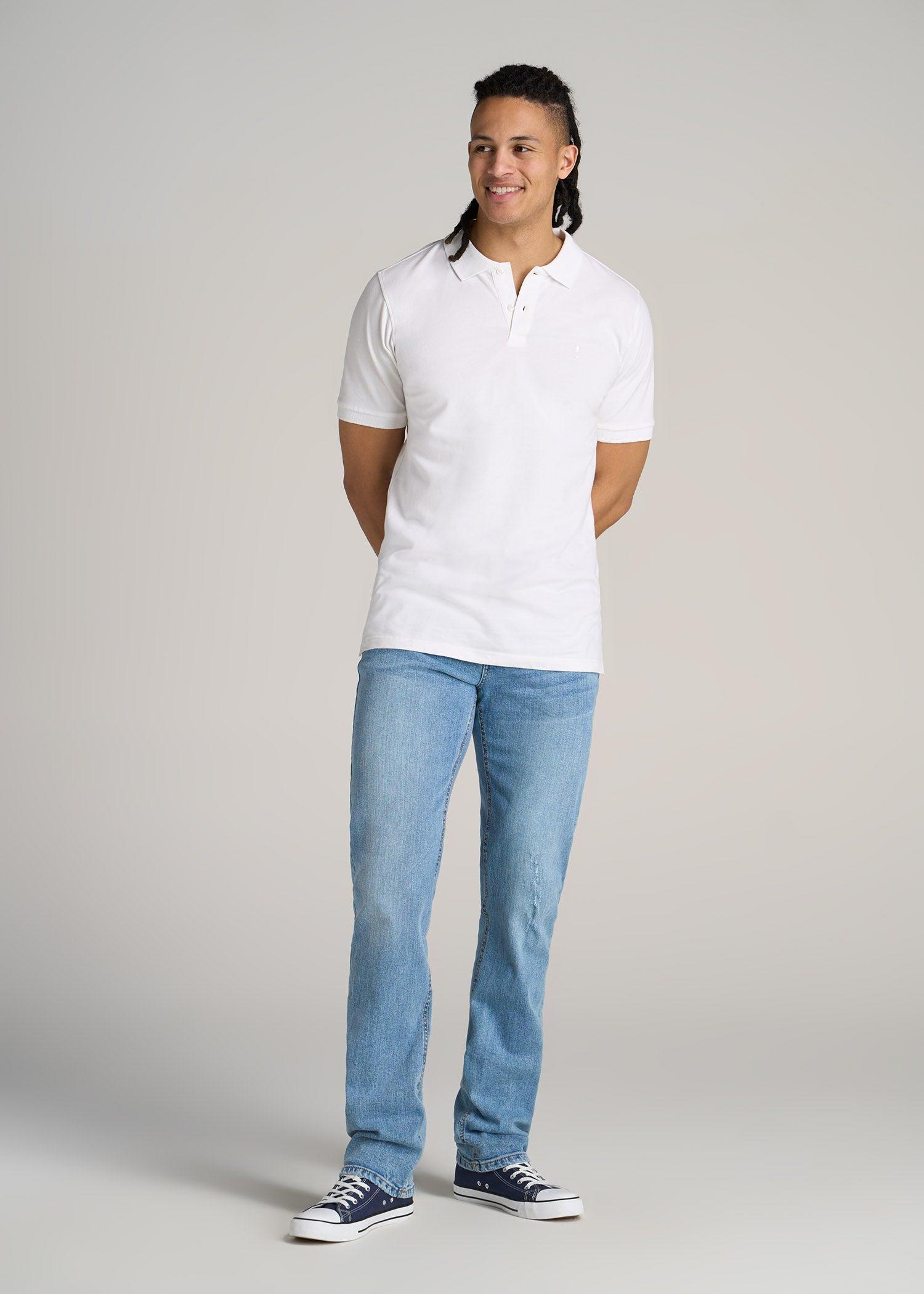 Men's Tall Classic Polo with Embroidered Logo in Cherry Brown Product Image