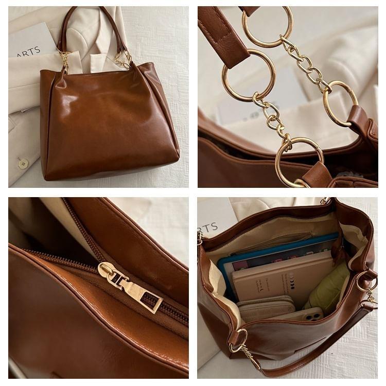 Faux Leather Tote Bag Product Image