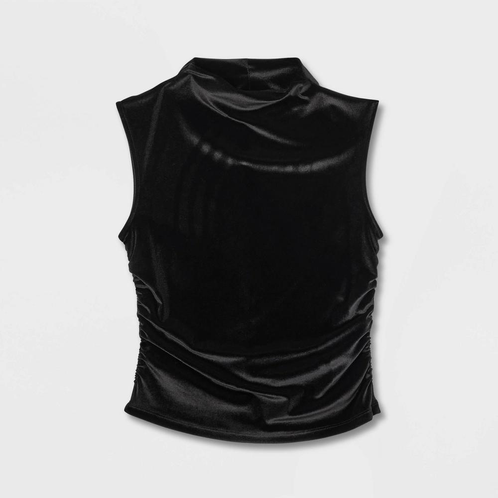 Womens Ruched Tank Top - A New Day Black XS Product Image
