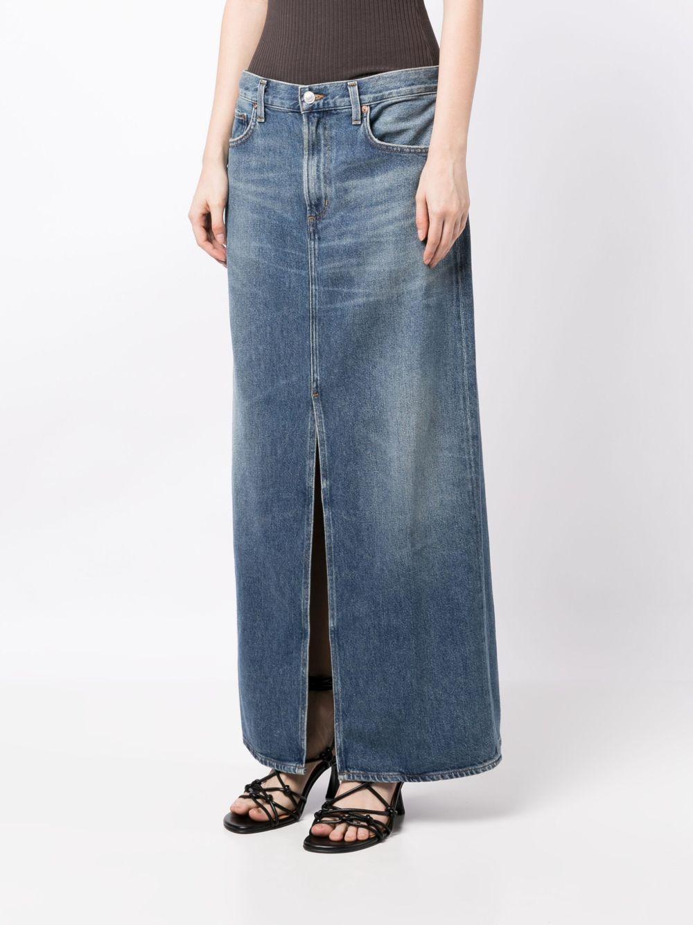 Leif mid-rise denim maxi skirt Product Image