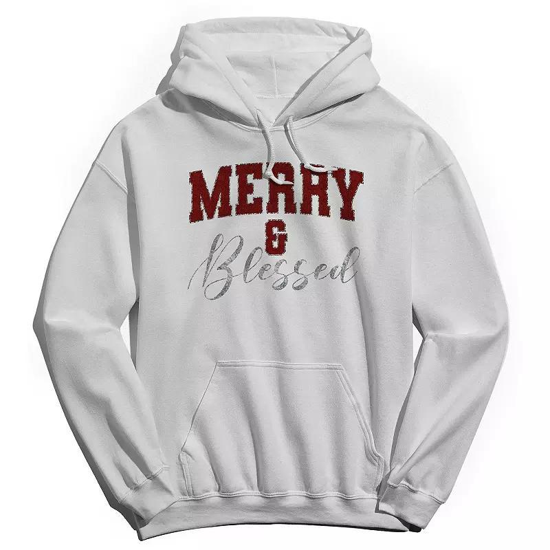 Men's Merry & Blessed Hoodie, Women's, Size: XXL, White Product Image