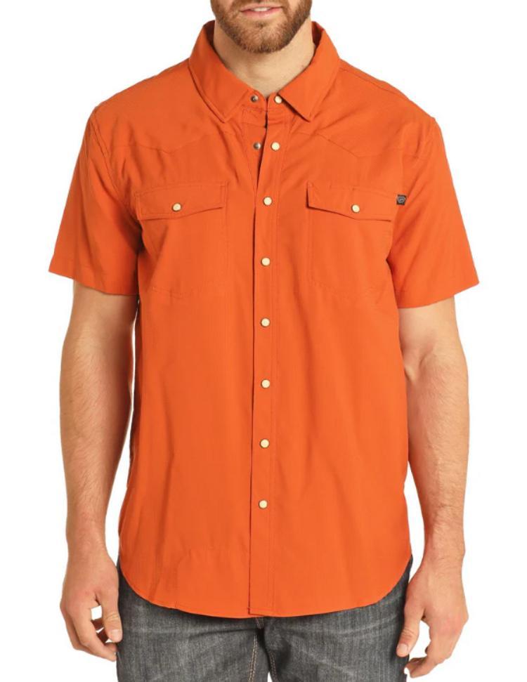 Rock & Roll Denim® Men's S/S Solid Ripstop Snap Shirt Product Image