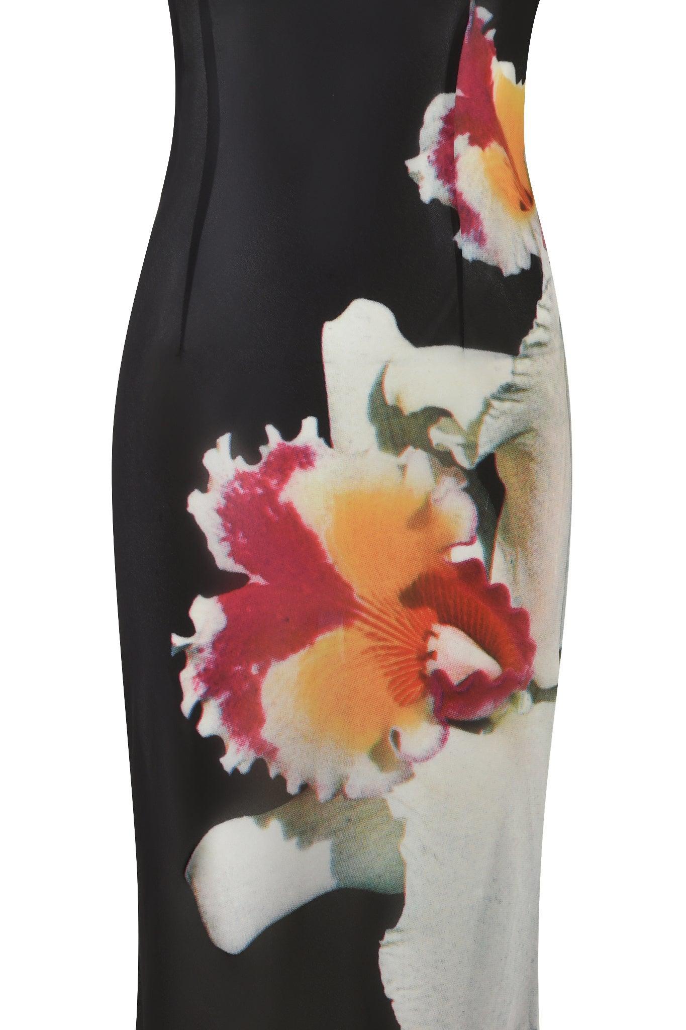 ASALIA MIDI DRESS - BLACK : FLORAL Product Image