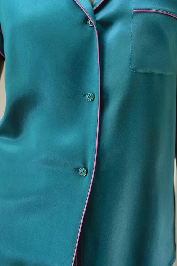 Contrast-Trimmed Silk Shirt Product Image