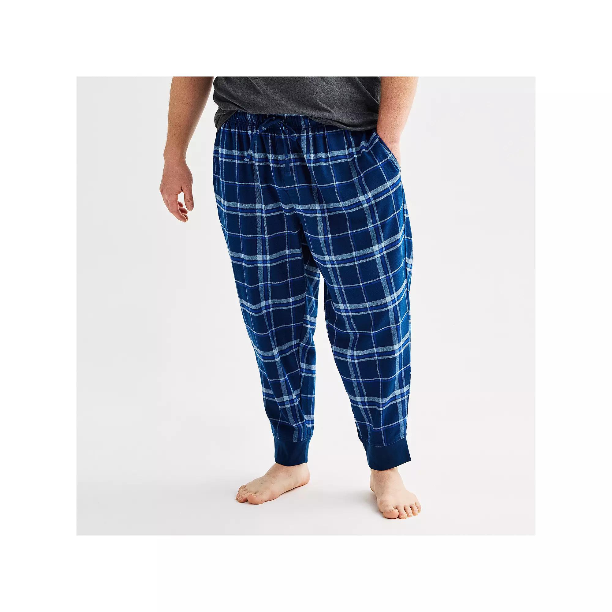 Big & Tall Sonoma Goods For Life® Flannel Banded Bottom Pajama Pants, Men's, Size: XL Tall, Blue Window Plaid Product Image