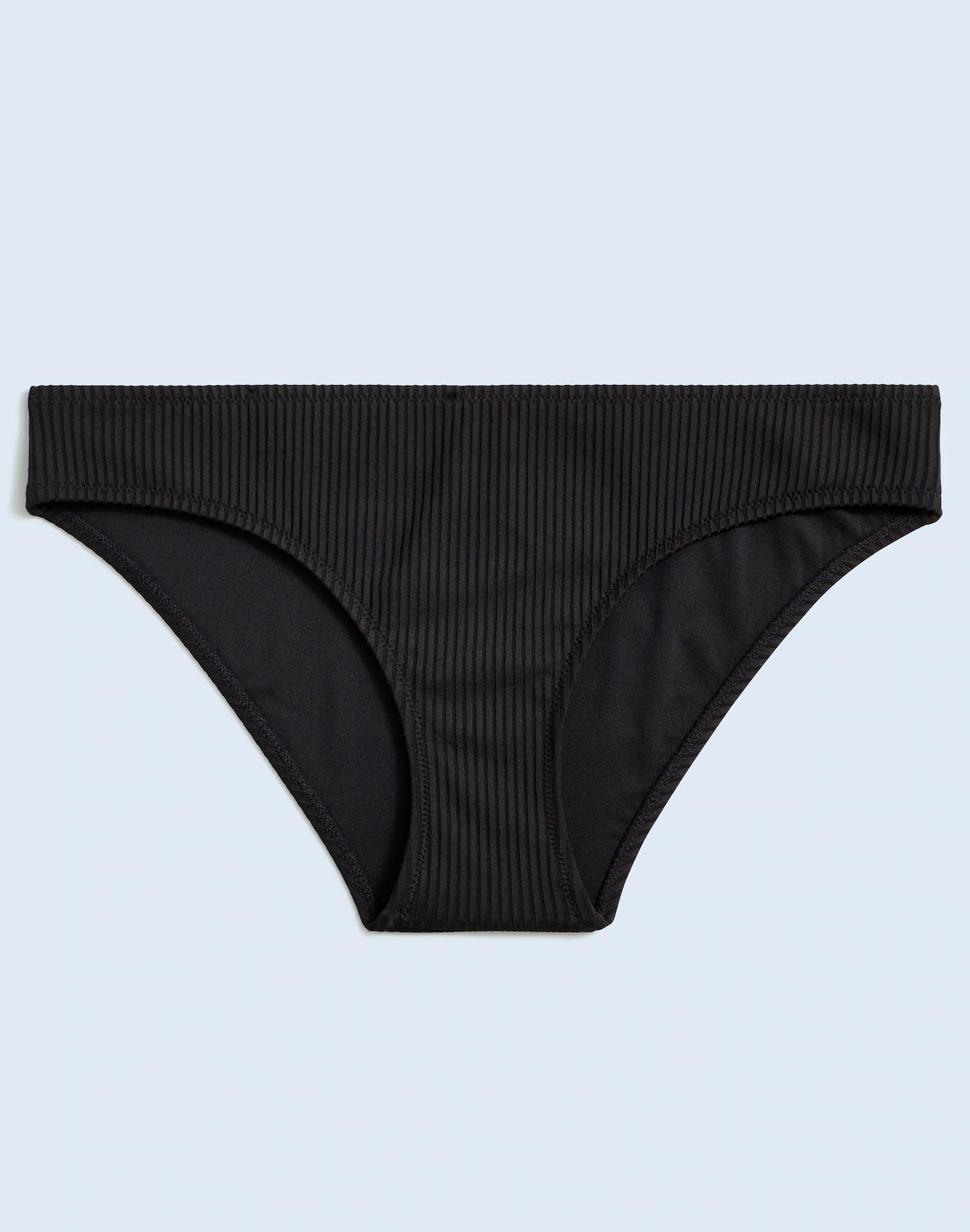 Ribbed Mid-Rise Bikini Bottom Product Image