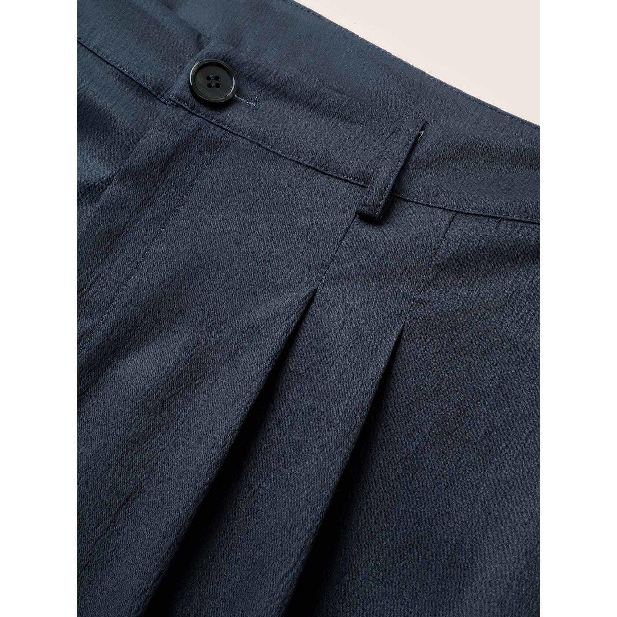 Plus Size Ombre Pleated High Rise Straight Leg Pants Women Indigo Resort Straight Leg High Rise Vacation Pants BloomChic 18-20/2X Product Image