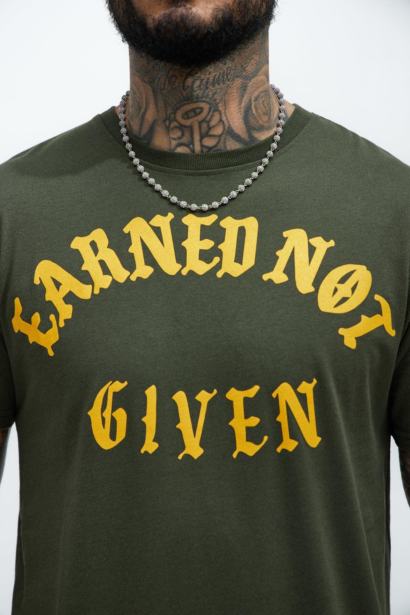 Earned Not Given Short Sleeve Tee - Dark Olive Product Image