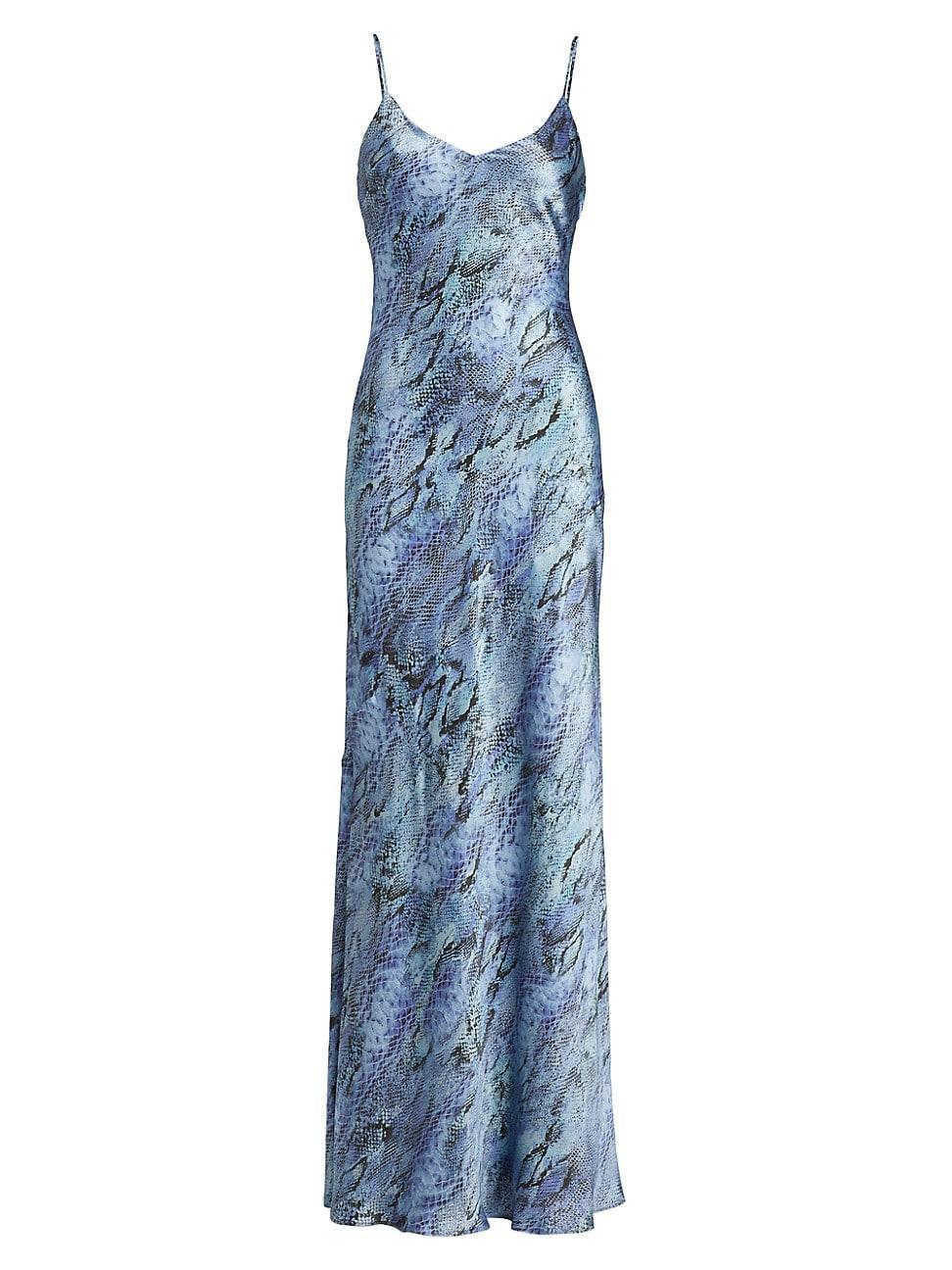 Womens Serita Snake Silk Maxi Dress Product Image