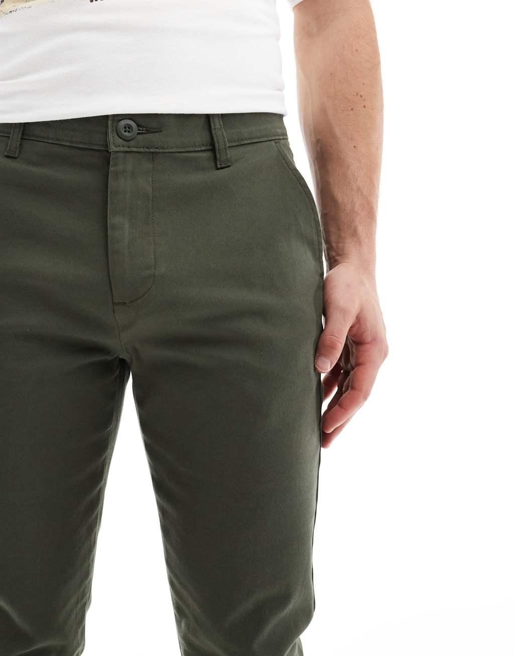 ASOS DESIGN skinny chinos in khaki Product Image