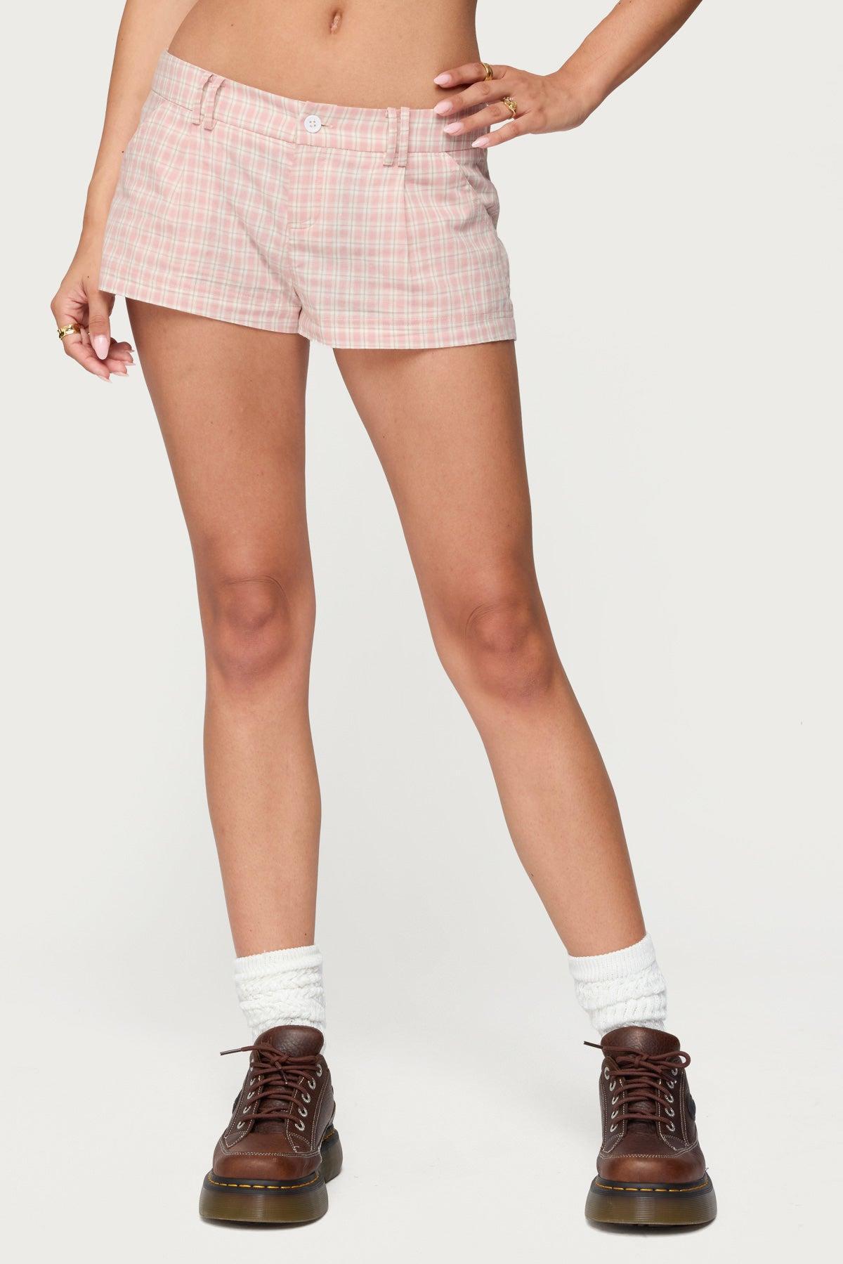 Monty Plaid Micro Shorts Product Image