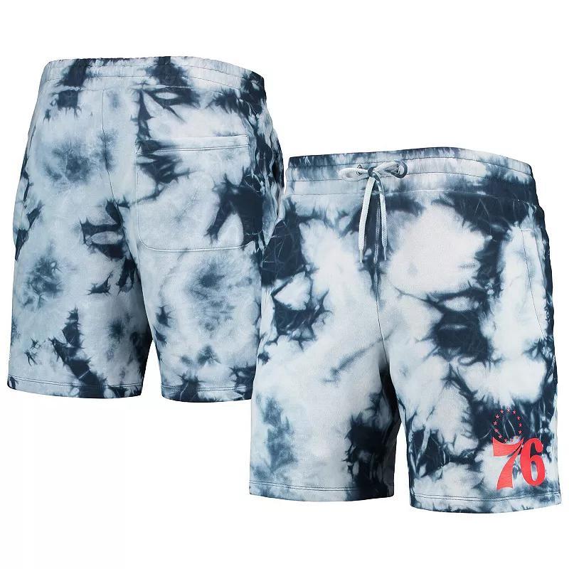 Men's New Era Royal Philadelphia 76ers Fleece Tie-Dye Shorts, Size: Medium, 76r Blue Product Image