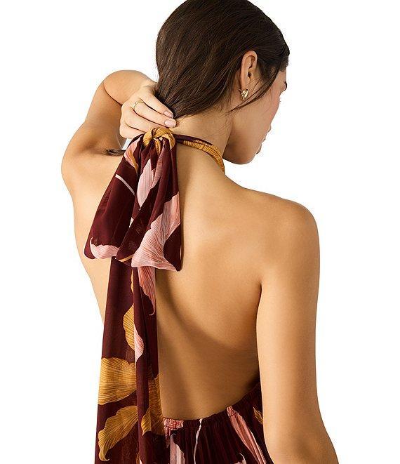 Steve Madden Maraya Halter Floral Pleated Maxi Dress Product Image