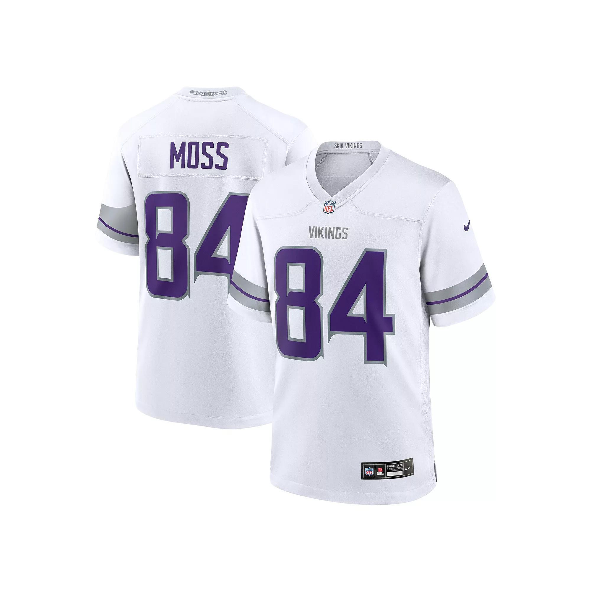 Men's Nike Randy Moss White Minnesota Vikings Alternate Retired Player Game Jersey, Size: Large Product Image