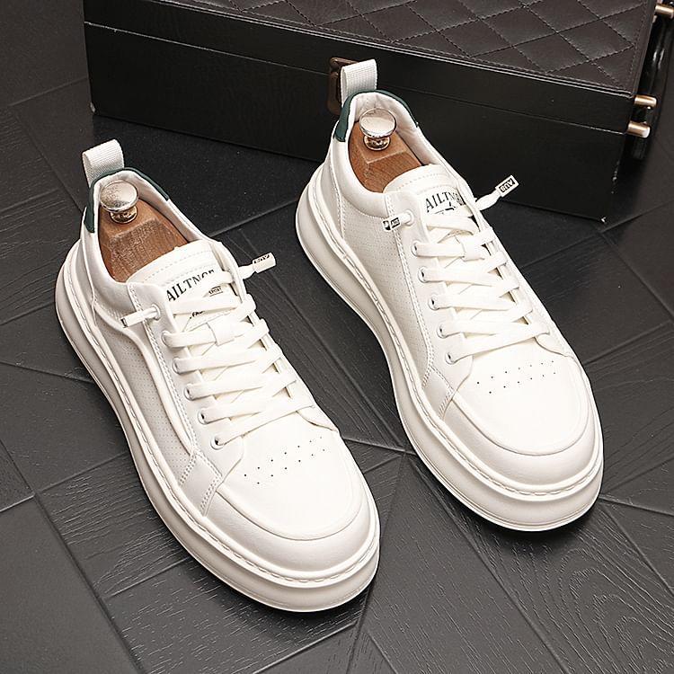 Lettering Lace-Up Platform Sneakers Product Image