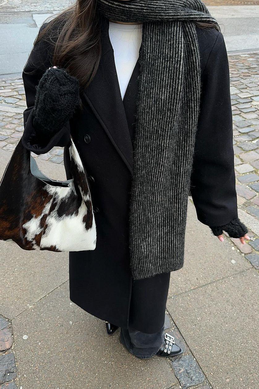 Two Toned Wool Blend Ribbed Scarf Product Image