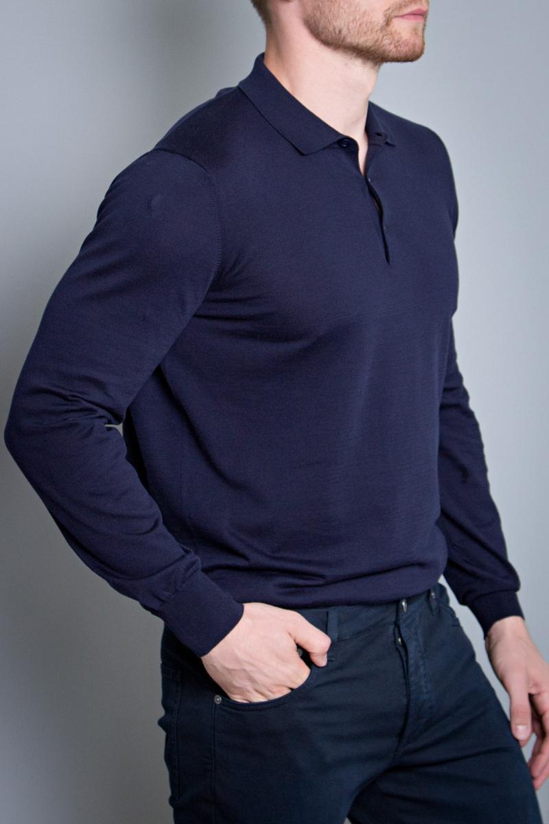 BRUNELLO CUCINELLI Long Sleeved Knitted Polo Shirt In Black Product Image