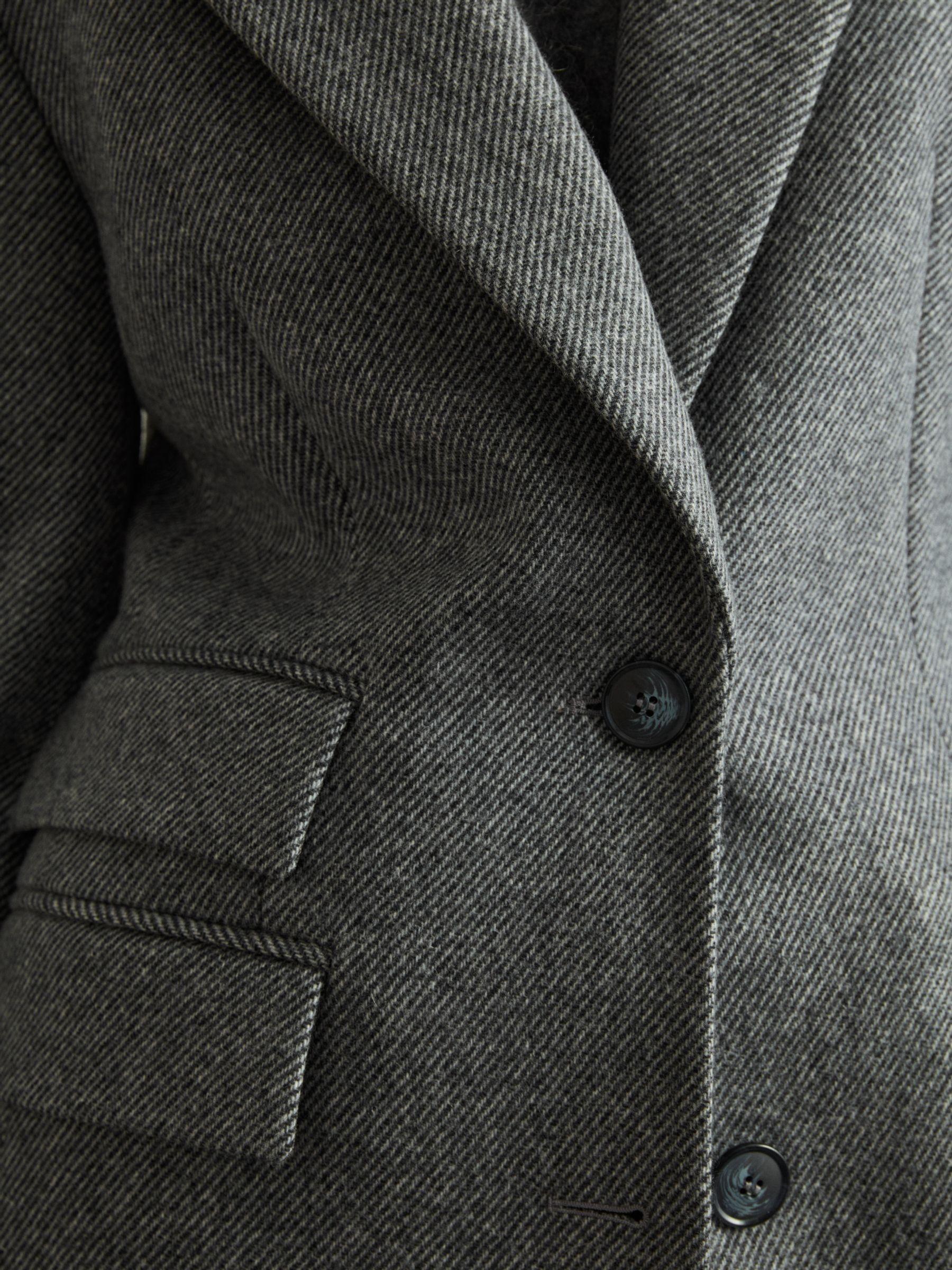 Petite Wool-Blend Longline Coat in Grey Product Image