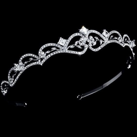"Anya" - Rhinestone Bridal Tiara - Available in Silver, Rose Gold and Yellow Gold Product Image