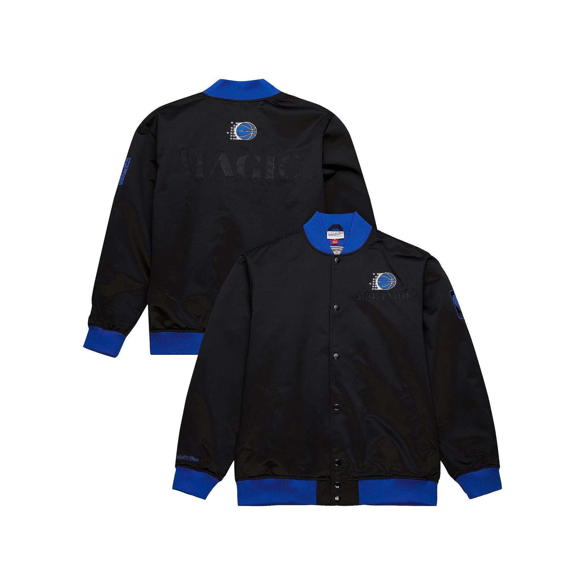Men's Mitchell & Ness Black Orlando Magic Hardwood Classics Team OG 3.0 Lightweight Satin Full-Snap Jacket, Size: Medium, Mag Black Product Image
