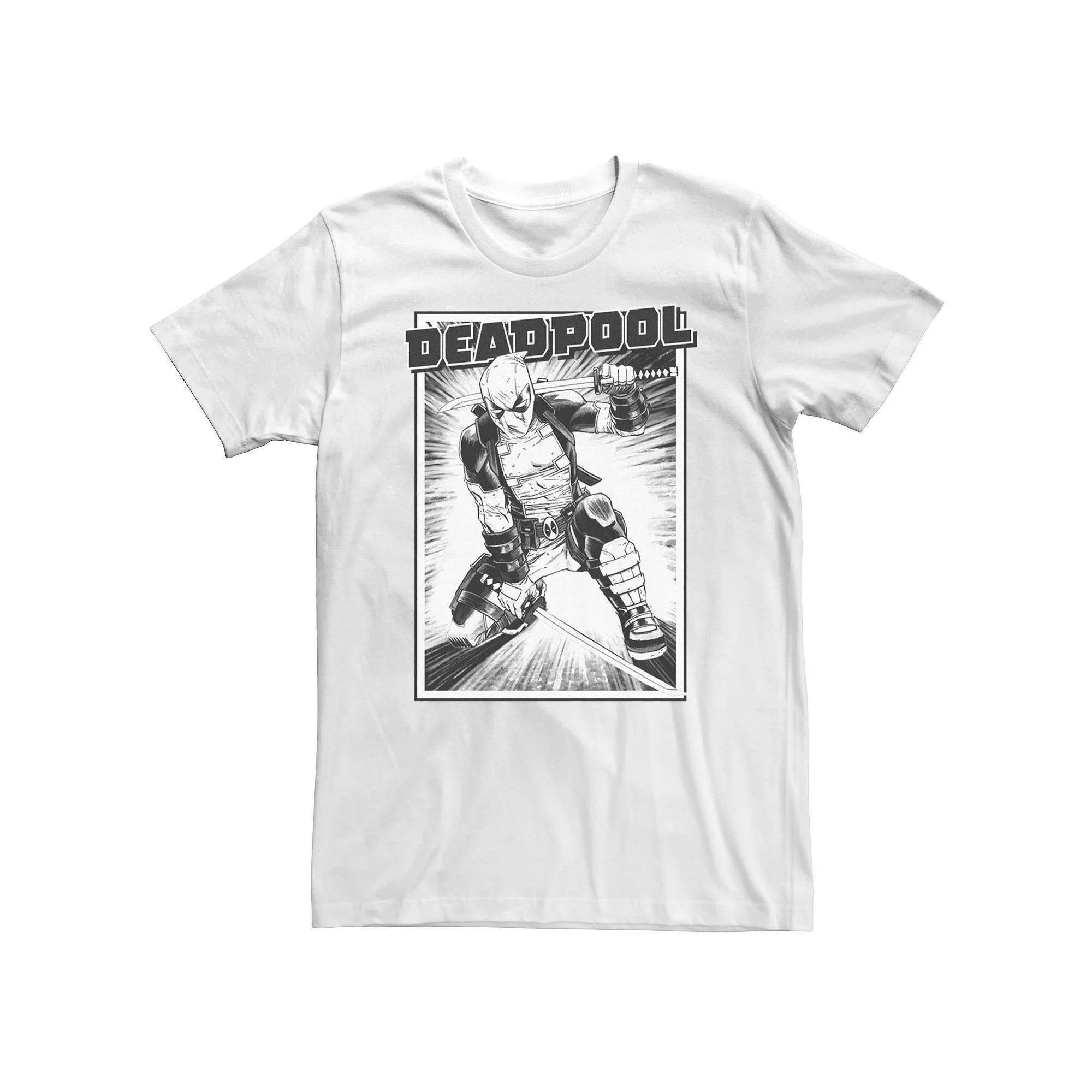 Big & Tall Marvel Black & White Samurai Stance Tee, Men's, Size: XL Tall Product Image