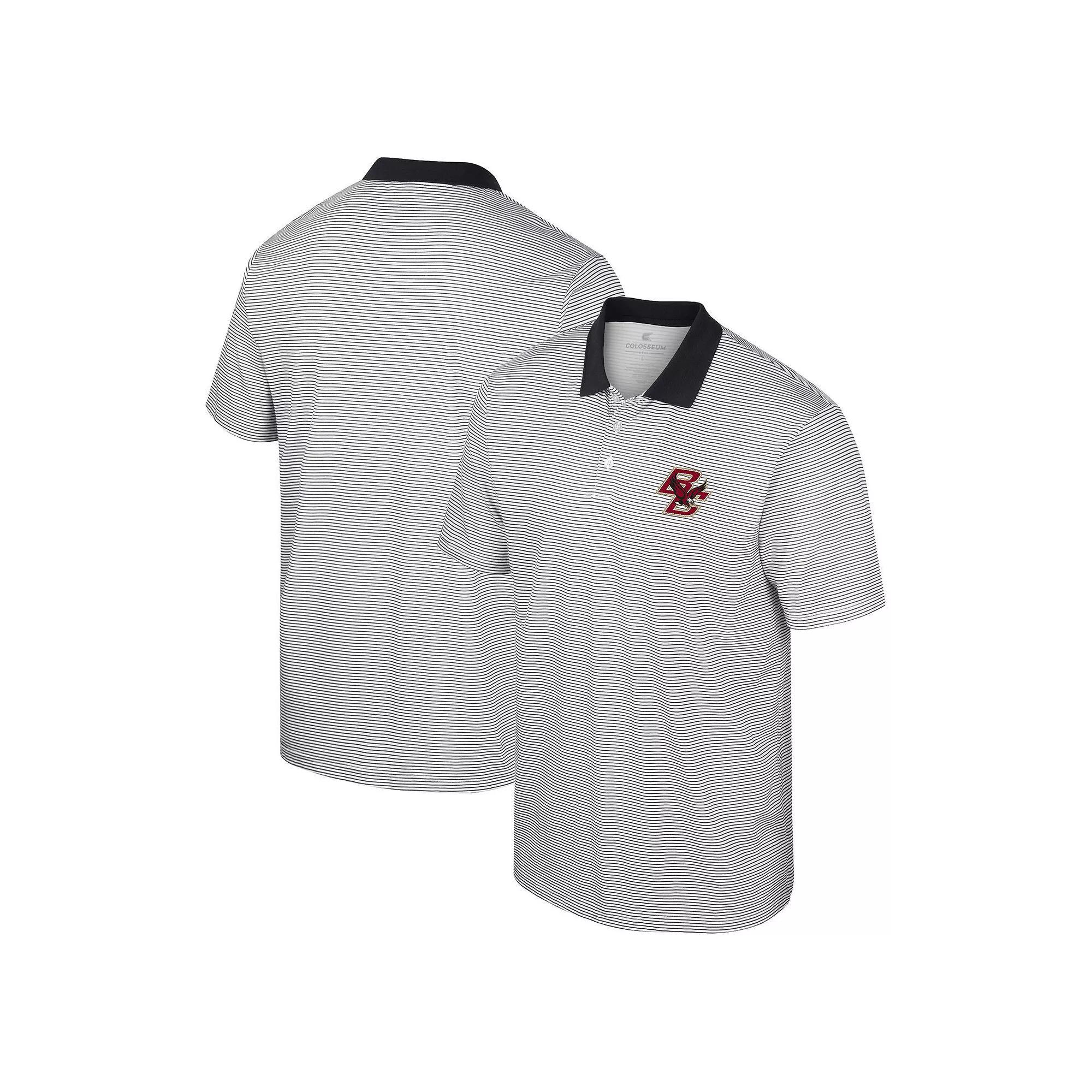 Men's Colosseum White/Black Colorado Buffaloes Print Stripe Polo, Size: 3XL Product Image
