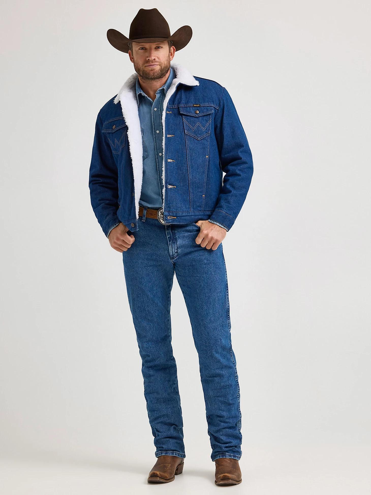Wrangler® Western Sherpa Lined Denim Jacket | Men's JACKETS & OUTERWEAR | Wrangler® Product Image