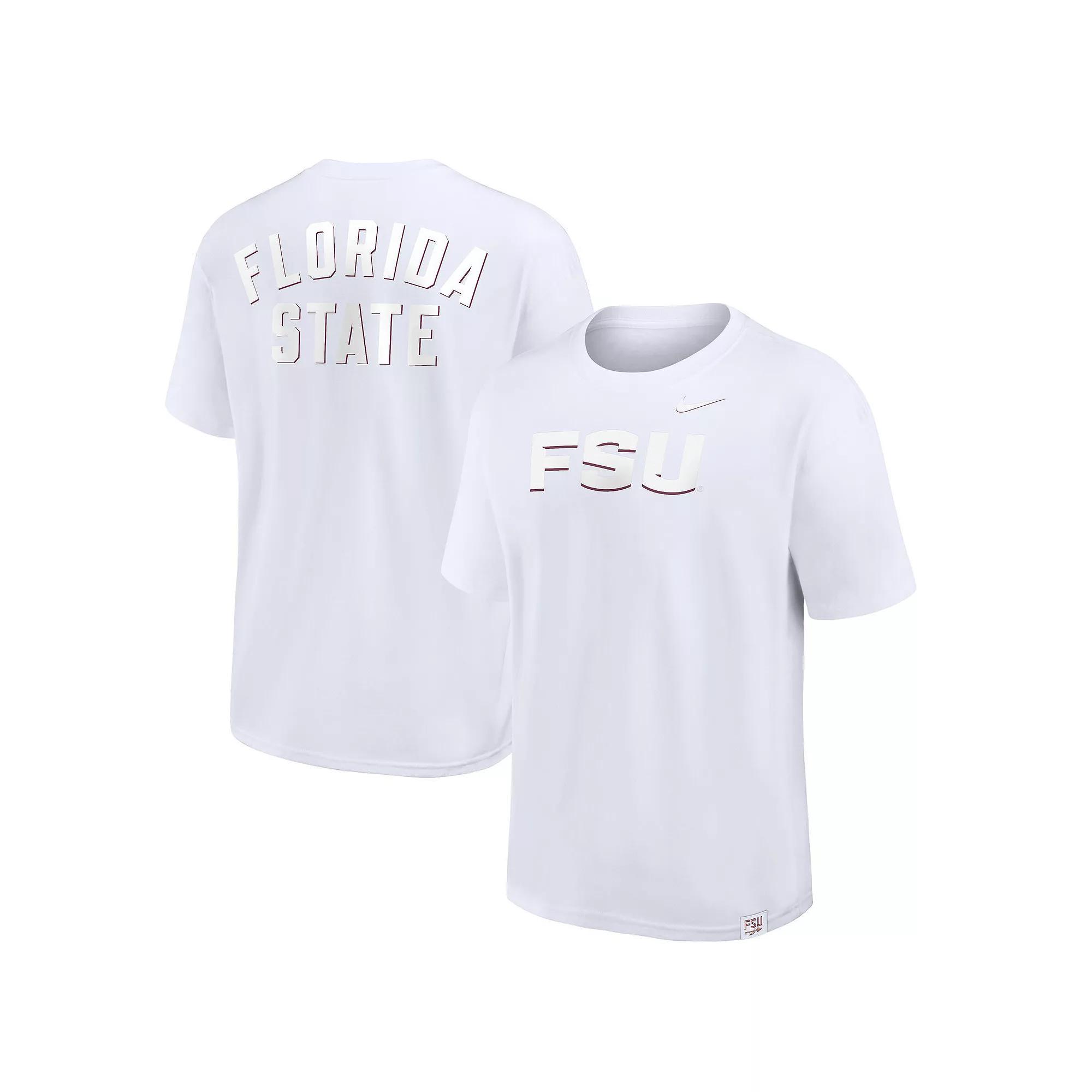 Men's Nike White Florida State Seminoles 2-Hit Statement Max90 T-Shirt, Size: XL Product Image