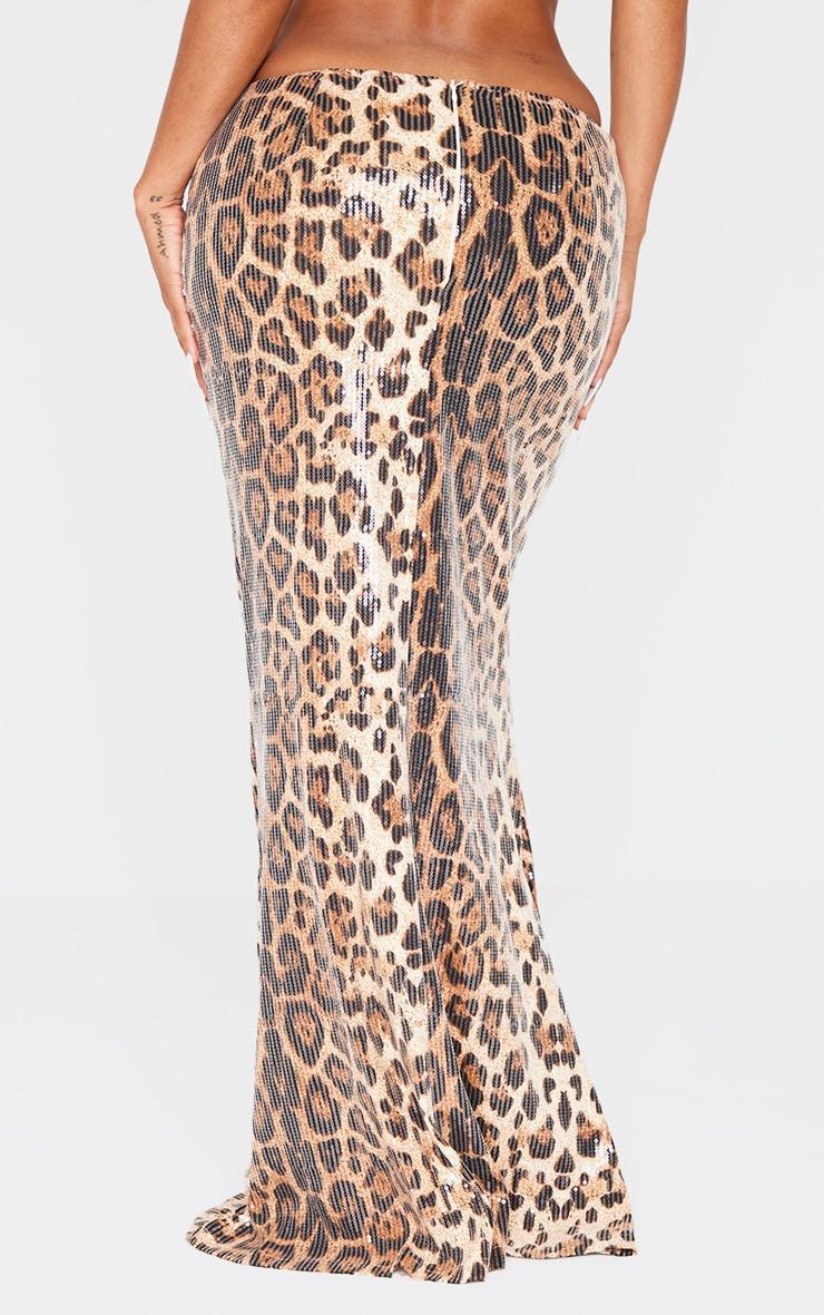 Shape Leopard Print Ruched Front Maxi Skirt Product Image