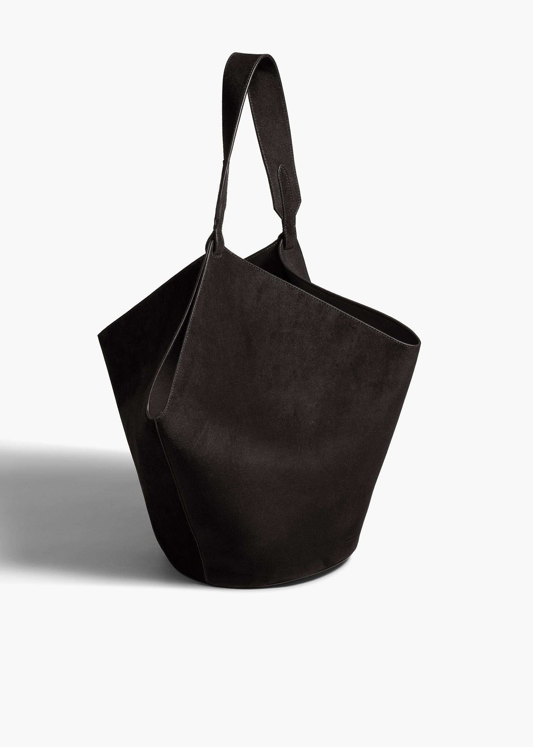 Medium Lotus Tote in Black Suede Product Image